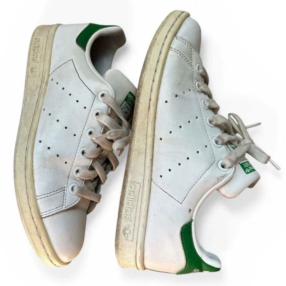 Adidas Stan Smith White and Green Classic Leather Sneakers Men’s Size 5